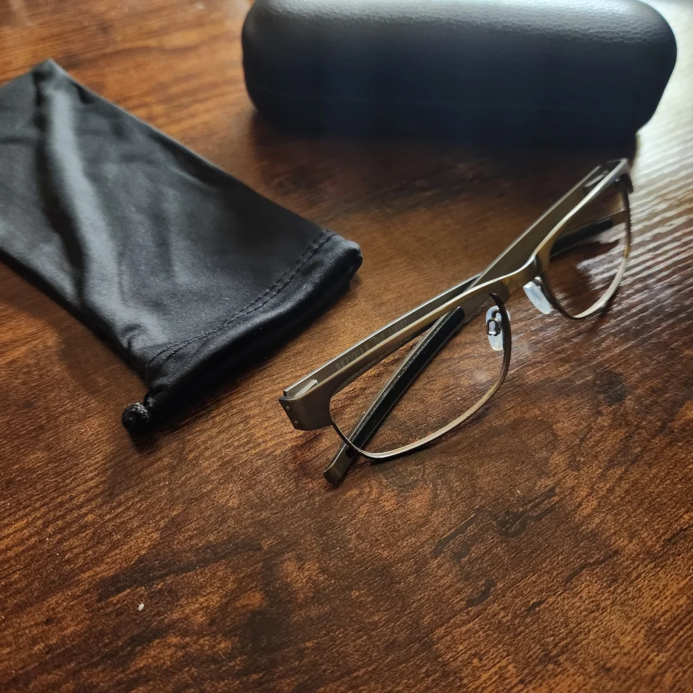 Oakley Matte Gunmetal/Black Metal Prescription Eyeglass Frames